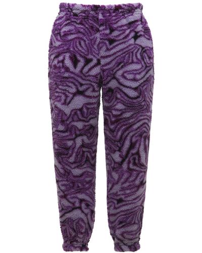McQ Grow Up Print Fleece Trousers - Purple