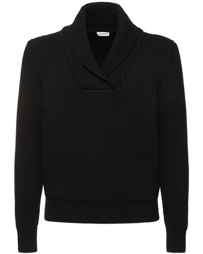 Saint Laurent Suéter de lana - Negro