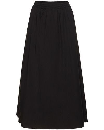 Matteau Relaxed Organic Cotton Midi Skirt - Black
