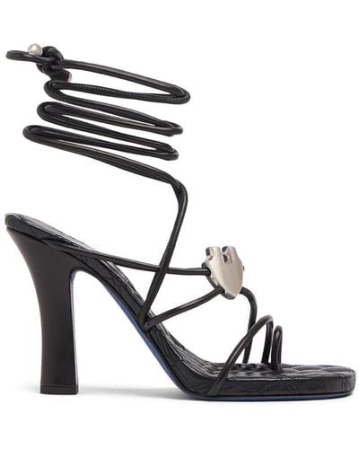 Burberry 100mm Ivy Leather Sandals - Black