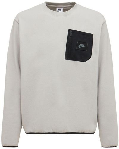 Nike Sweatshirt Aus Baumwolle Mit U-ausschnitt - Grau
