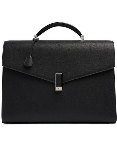 Valextra Iside Leather Briefcase - Black
