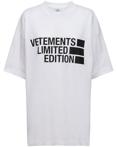 Vetements T-shirt Aus Baumwolle Mit Logo - Grau