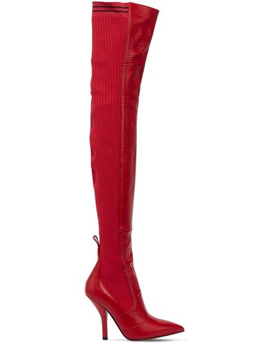 Fendi Rockoko 100mm Thigh-high Boots - Red