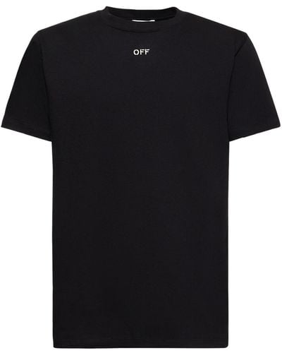 Off-White c/o Virgil Abloh T-shirt slim en coton off stitch - Noir