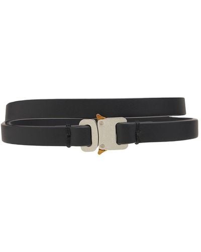 1017 ALYX 9SM Mini Leather Buckle Belt - White