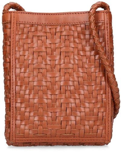 Bembien Porta Handwoven Leather Shoulder Bag - Natural