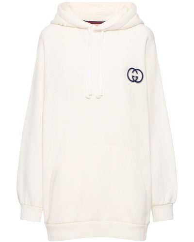Gucci Oversized Cotton Jersey Hoodie - Natural