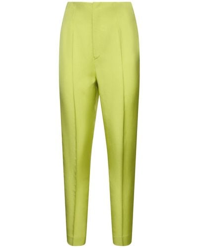 Ralph Lauren Collection Pantalon droit taille haute ramona - Jaune
