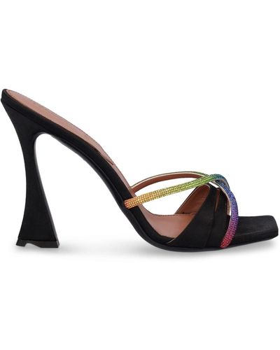 D'Accori 100mm Lust Satin & Crystals Sandals - Multicolor