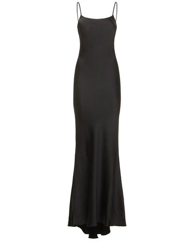 ANDAMANE Ninfea Tech Crepe Satin Maxi Slip Dress - Black