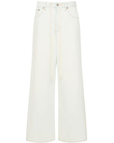 MM6 by Maison Martin Margiela High Rise Wide Cotton Denim Jeans - White