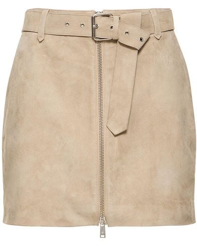 Anine Bing Ana Leather Mini Skirt - Natural