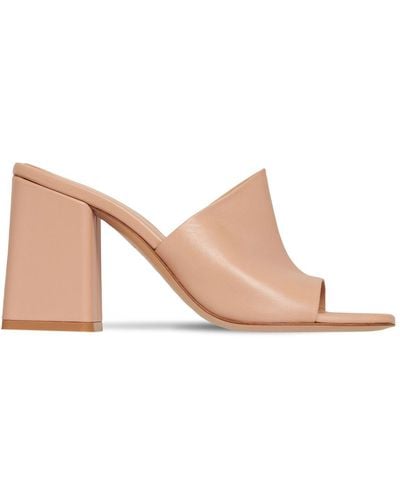 Gianvito Rossi 85Mm Wynn Leather Mules - Natural