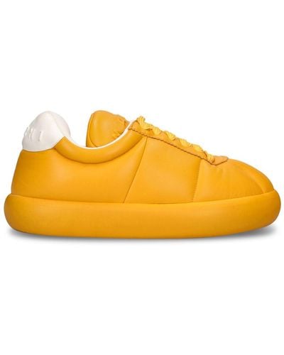 Marni Sneakers basses en cuir souple puffy - Orange