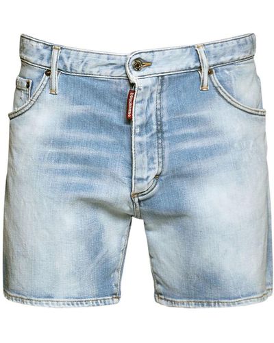 DSquared² Shorts De Denim De Algodón 26.5cm - Azul