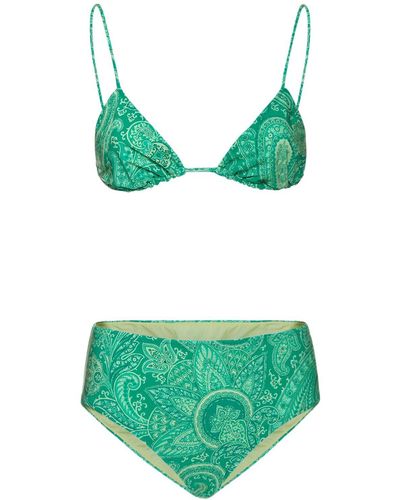 Etro Bikini Con Estampado Paisley - Verde