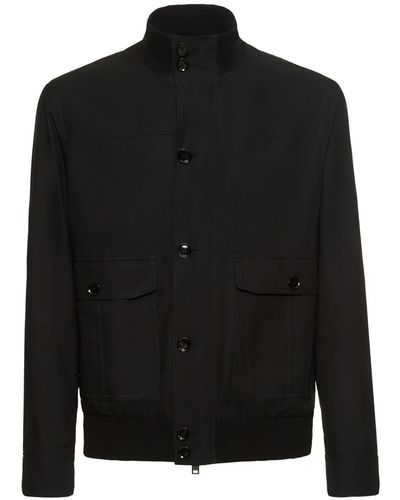 Brioni Silk Blouson Jacket - Black