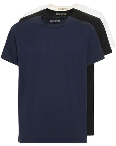 CDLP Pack Of 3 Lyocell & Cotton T-shirts - Blue