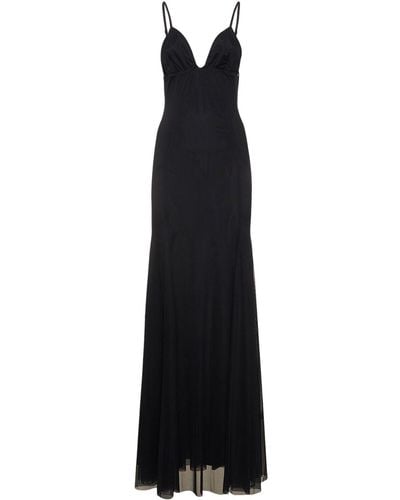 Dolce & Gabbana チュールロングスリップドレス - ブラック