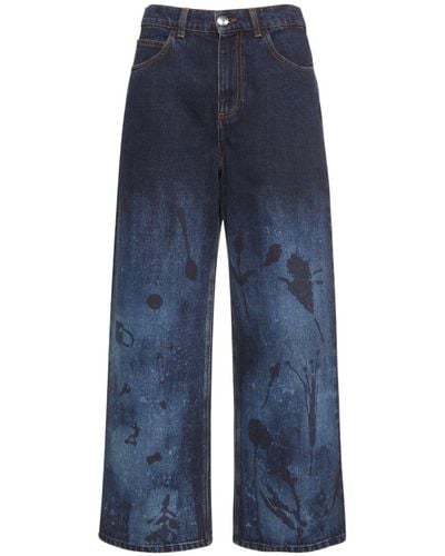 Marni Flower Washed Boyfriend Jeans - Blue