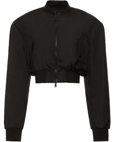 Wardrobe NYC Tailored cropped tech bomber jacket - Nero