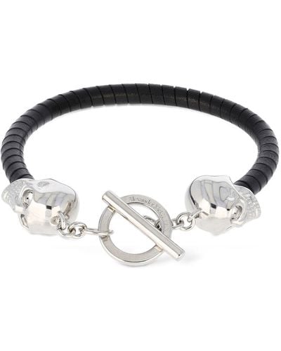 Alexander McQueen Bracelet en cuir - Noir