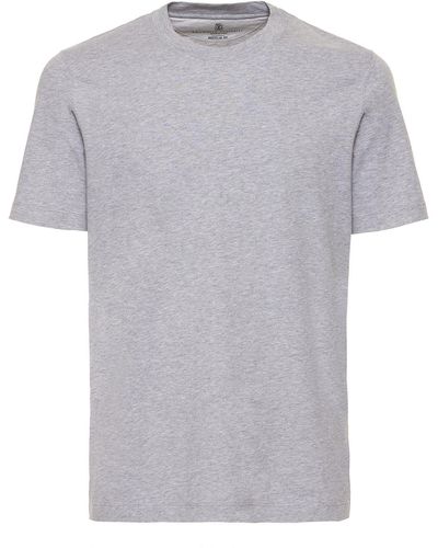 Brunello Cucinelli Crewneck Cotton T-Shirt - Grey