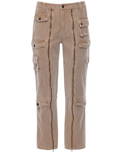 Jaded London Cotton Twill Cargo Pants - Natural