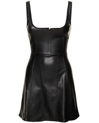 WeWoreWhat Faux Patent Leather Mini Corset Dress - Black