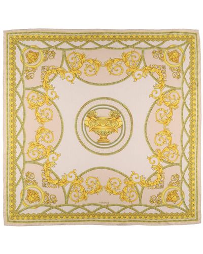 Versace La Coupe Printed Silk Twill Foulard - Metallic
