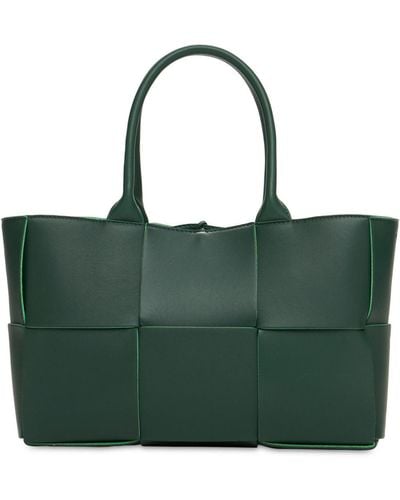 Bottega Veneta Arco Intreccio Nappa Leather Tote Bag - Green