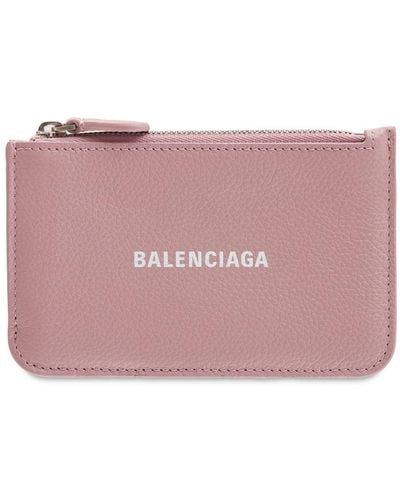 Balenciaga Portefeuille zippé à logo imprimé - Rose