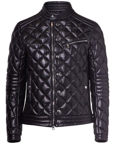 Moncler Zancara Quilted Leather Moto Jacket - Black