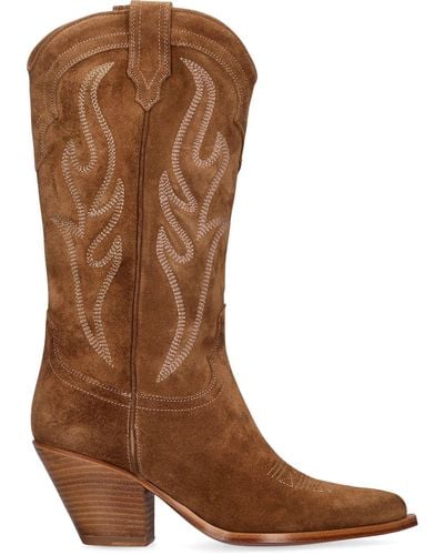 Sonora Boots 60mm Hohe Stiefel Aus Wildleder "santa Fe" - Braun