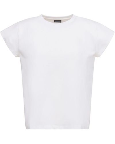 Magda Butrym Rubberized Logo Cotton Jersey T-Shirt - White