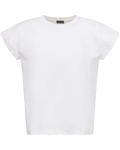 Magda Butrym T-shirt In Jersey Di Cotone Con Logo Gommato - Bianco