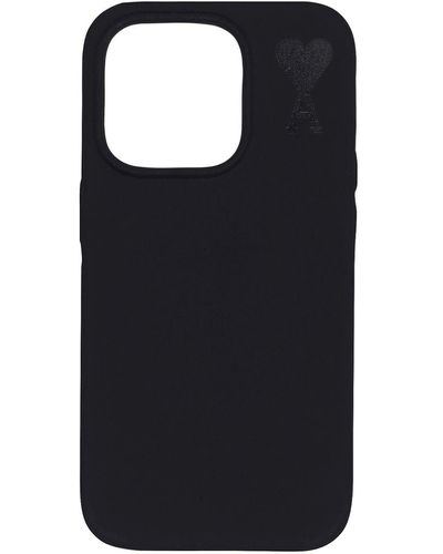 Ami Paris Iphone 14 Pro Silicone Case - Black