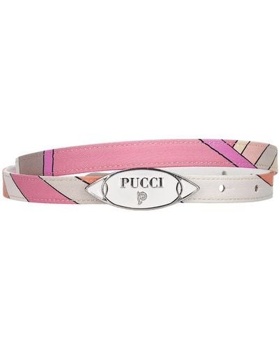 Emilio Pucci Printed Silk Twill Belt - Pink