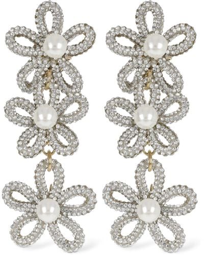Rosantica Gaia Crystal & Faux Pearl Earrings - White