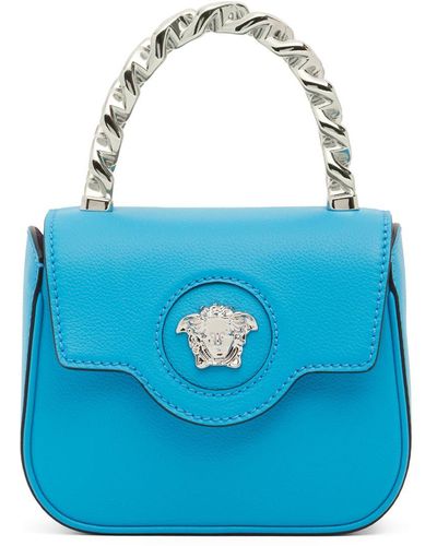 Versace Mini Handtasche Aus Leder "medusa" - Blau