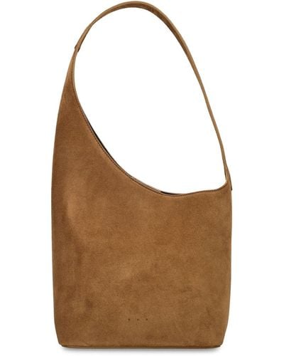 Aesther Ekme Tote bag en daim demi lune - Marron