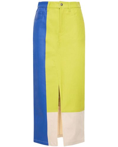 Simon Miller Simi Stretch Cotton Midi Skirt - Yellow
