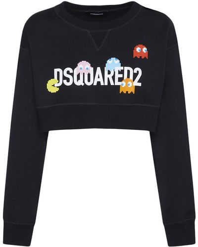 DSquared² Sweat-shirt court à imprimé logo pac-man - Noir