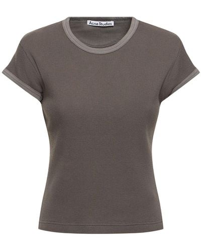 Acne Studios Cotton Jersey Short Sleeve T-shirt - Gray