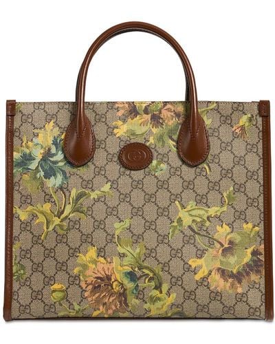 Gucci Gg Supreme Carnation Print Tote Bag - Multicolour
