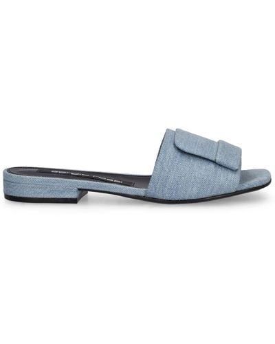 Sergio Rossi 15mm Hohe Sandalen Aus Denim - Weiß