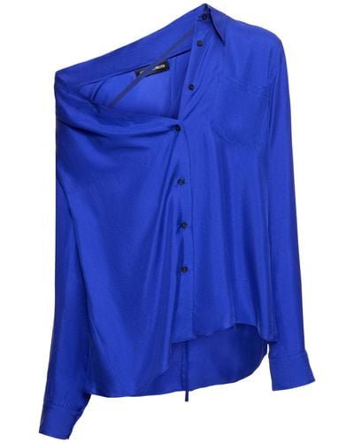 Ann Demeulemeester Chemise avec épaule tombante amatus - Bleu