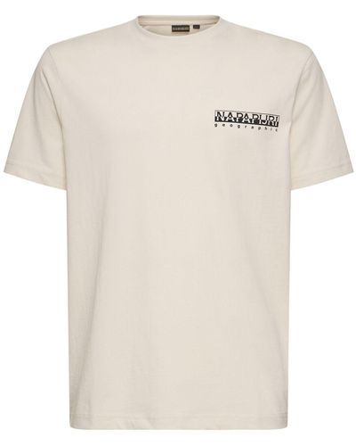 Napapijri T-shirt en coton s-tahi - Blanc