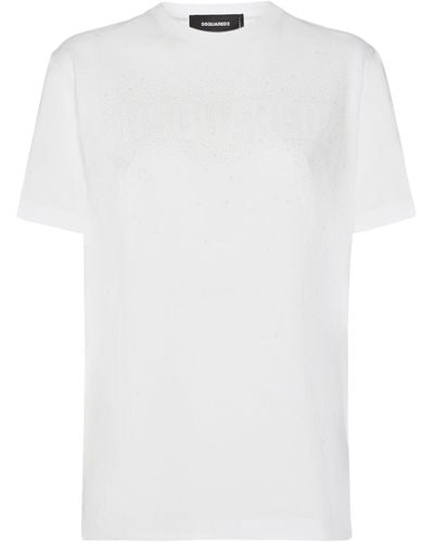 DSquared² T-shirt Aus Baumwolle Mit Logo - Weiß